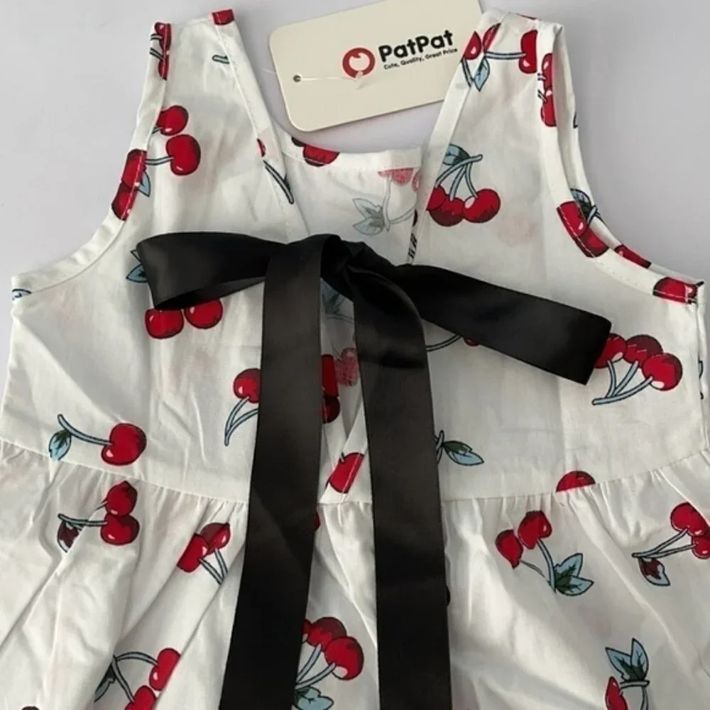 new PatPat Baby Girl Cherry Print Dress - Picture 3 of 4